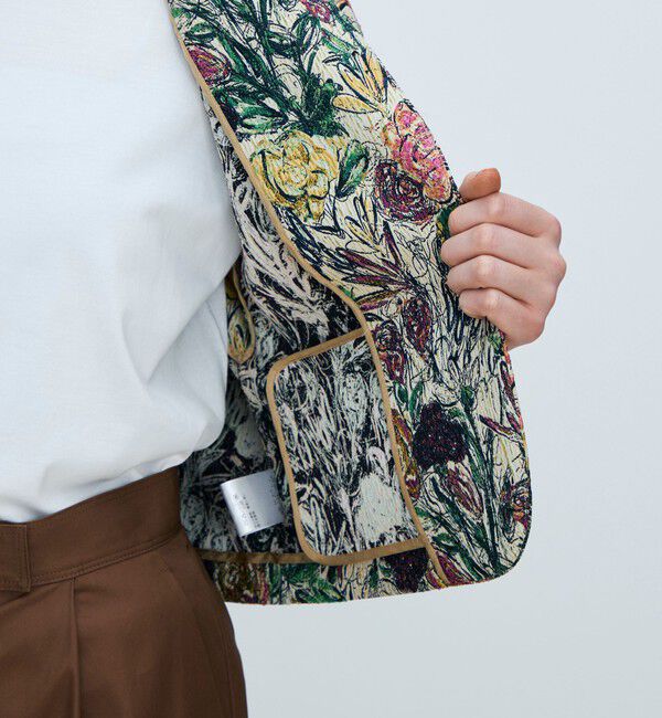 TOMORROWLAND collection「【WEB先行予約】ビンテージフラワージャカード ワイドスリーブジレ」|ベスト・ジレ|