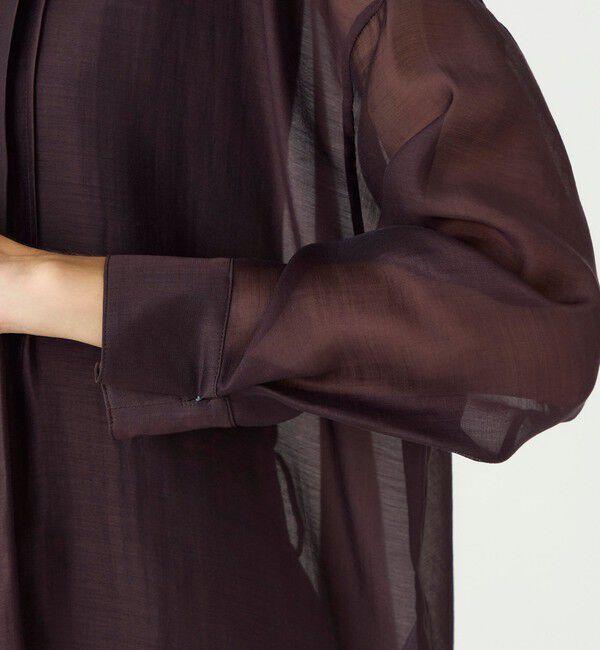 Ballsey「【WEB先行予約】セルロースポリエステルオーガンジー ランダムタックブラウス」|シャツ・ブラウス|