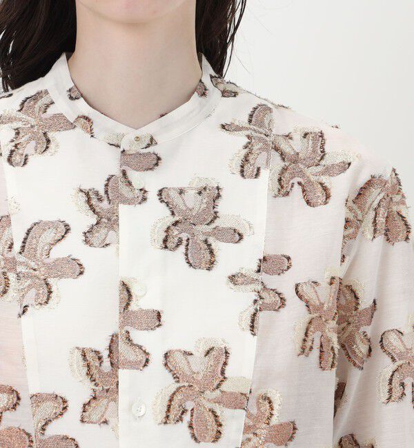 MACPHEE「バイカラージャカード ボザムチュニックシャツ」|シャツ・ブラウス|