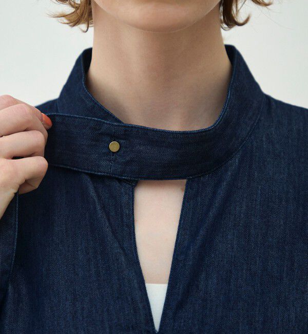 MACPHEE「【WEB先行予約】コットンセルロースデニム タイブラウス」|シャツ・ブラウス|