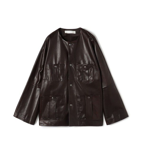 GALERIE VIE「ソフトグレインシープレザー ドルマンスリーブジャケット」|その他|47 ブラウン