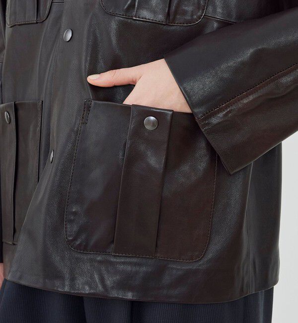 GALERIE VIE「ソフトグレインシープレザー ドルマンスリーブジャケット」|その他|