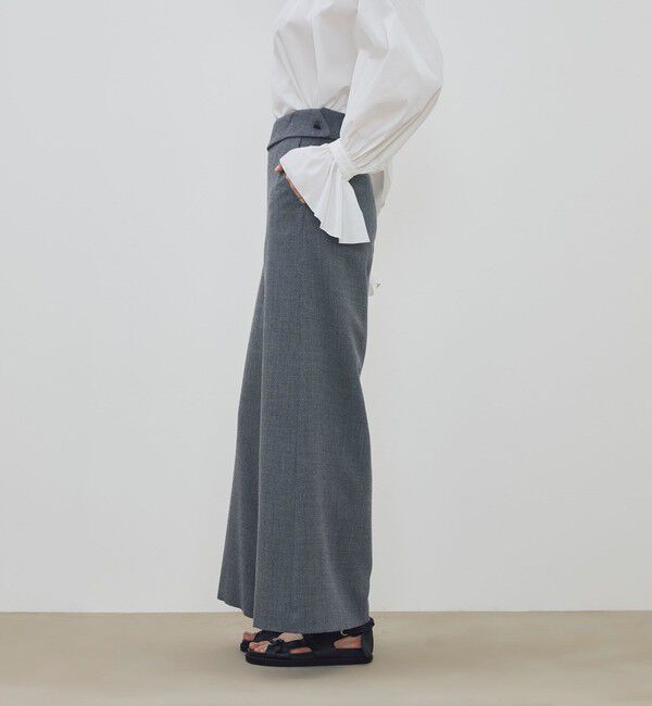 DES PRES「ウールジョーゼット ワイドフレアパンツ」|スラックス|