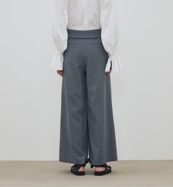DES PRES「ウールジョーゼット ワイドフレアパンツ」|スラックス|