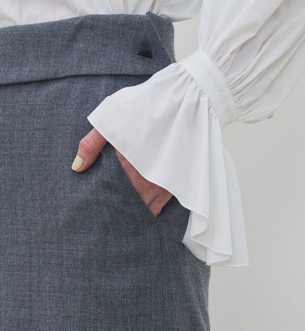 DES PRES「ウールジョーゼット ワイドフレアパンツ」|スラックス|