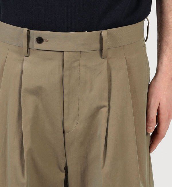 TOMORROWLAND MENS「コットンナイロンツイル 2タックワイドストレートパンツ」|スラックス|