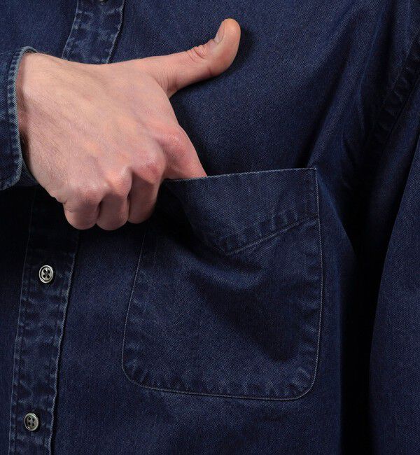 TOMORROWLAND MENS「コットンインディゴ セミワイドカラーシャツ CANCLINI」|シャツ・ブラウス|