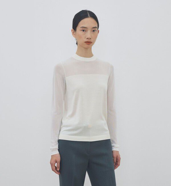 DES PRES「ハイツイストシルクストレッチ ハイネックプルオーバー」|ニット・セーター|