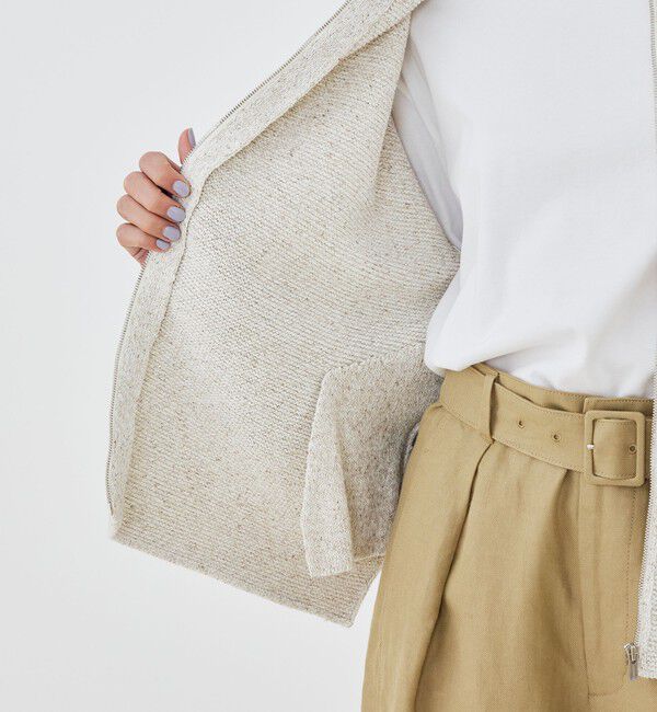 GALERIE VIE「スプリングツイード ノーカラーブルゾン」|ブルゾン・スタジャン|