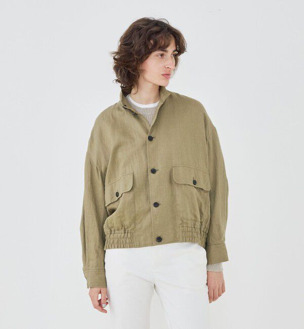 GALERIE VIE「ダストリネン スタンドカラーブルゾン」|ブルゾン・スタジャン|