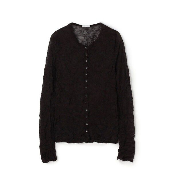 Edition「プリーツニット カーディガン」|カーディガン|49 ダークブラウン