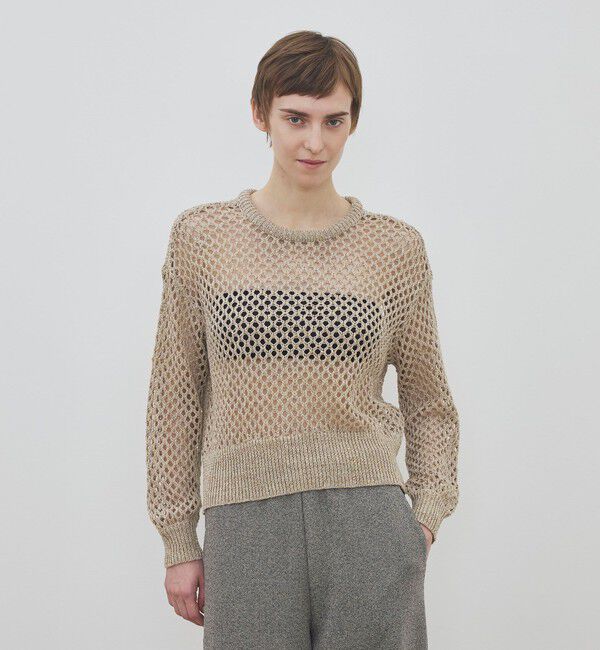 DES PRES「リネンポリエステルコットンリリヤーン クルーネックプルオーバー」|ニット・セーター|