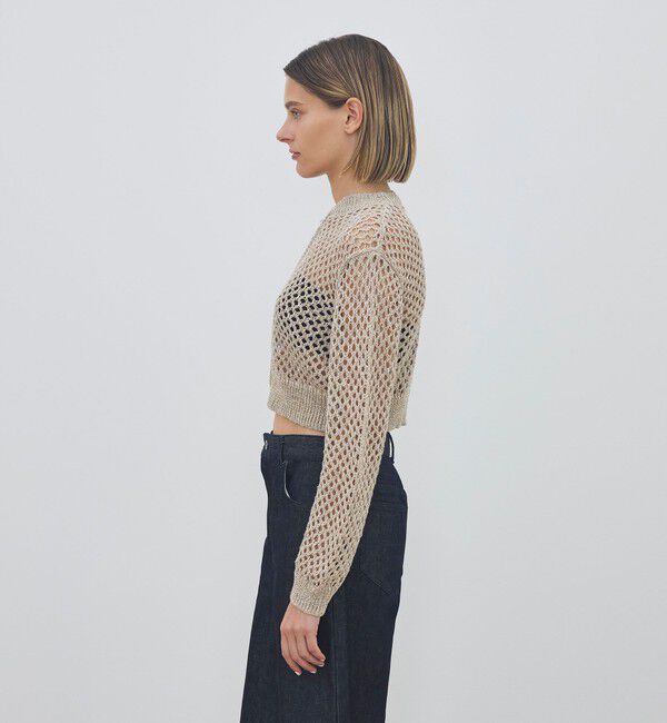 DES PRES「リネンポリエステルコットンリリヤーン クロップドブルゾン」|カーディガン|