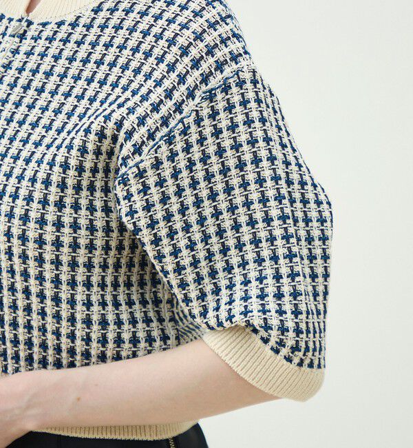 MACPHEE「ギマコットンチェック ジップアップカーディガン」|カーディガン|