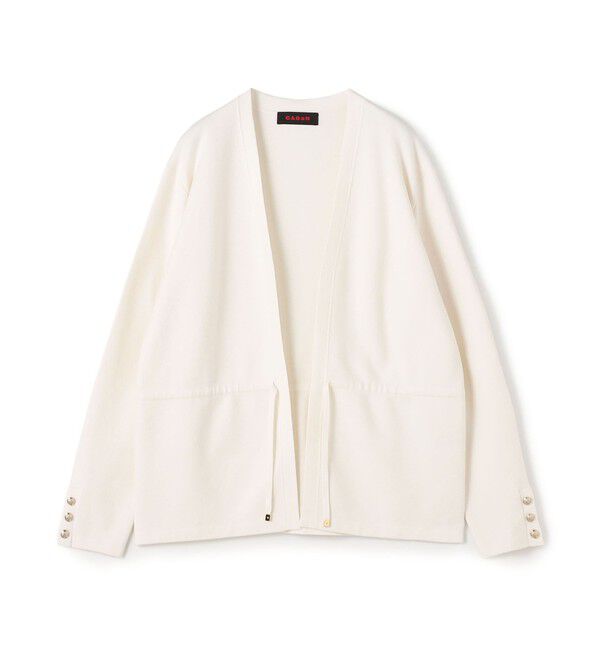 CABaN「コットンカシミヤ Vカラーレスカーディガン」|カーディガン|11 ホワイト