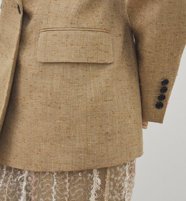 DES PRES「リネンストライプ ピークドラペル ダブルブレステッドジャケット」|テーラードジャケット|