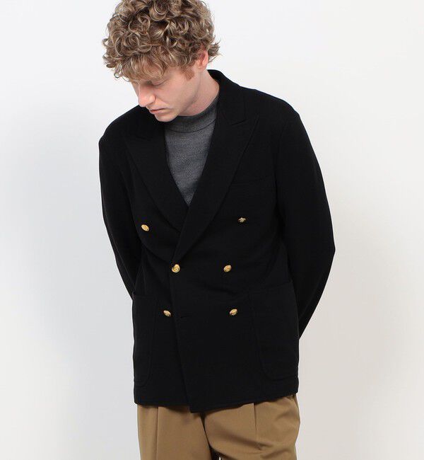 TOMORROWLAND MENS「コットンビスコースダブルニット ダブルブレステッド6Bブレザー DONDY」|テーラードジャケット|