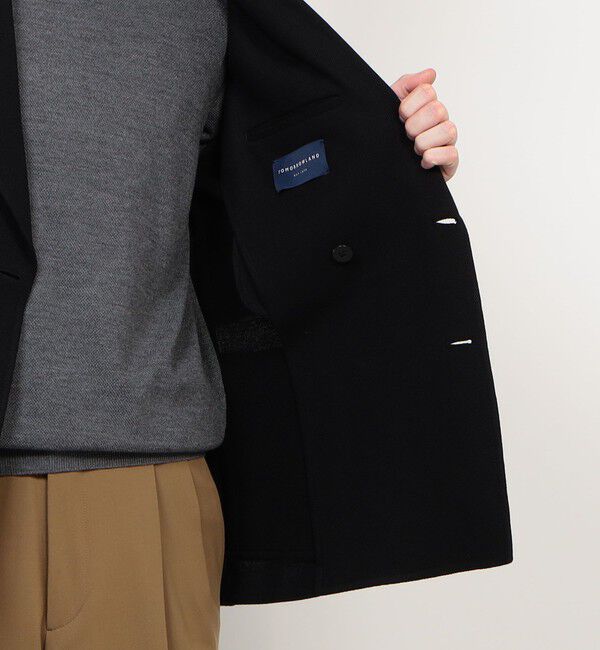 TOMORROWLAND MENS「コットンビスコースダブルニット ダブルブレステッド6Bブレザー DONDY」|テーラードジャケット|