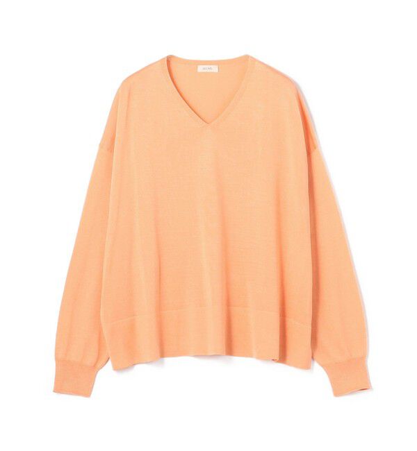 DES PRES「マットシルク Vネックプルオーバー」|ニット・セーター|21 オレンジ