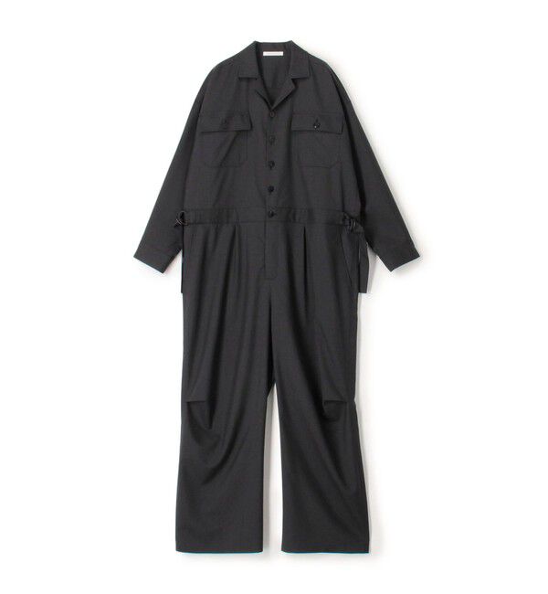 GALERIE VIE「ウォッシャブルトロピカル ベルテッドジャンプスーツ」|オールインワン|18 ブラック系