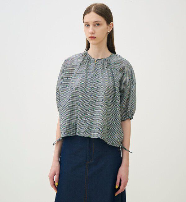 TOMORROWLAND collection「ギンガムエンブロイダリー ジップアップライトブルゾン」|その他|