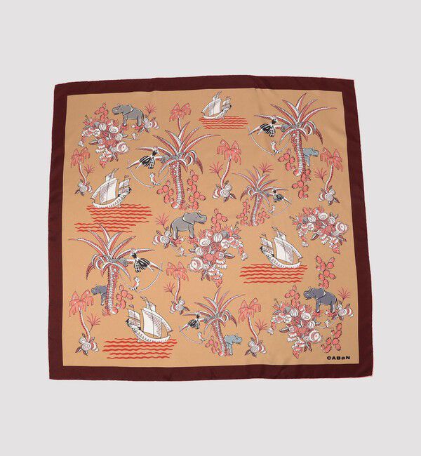 CABaN「Zoo シルクプリントスカーフ」|バンダナ・スカーフ|