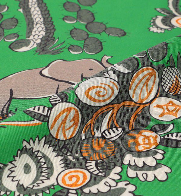 CABaN「Zoo シルクプリントスカーフ」|バンダナ・スカーフ|