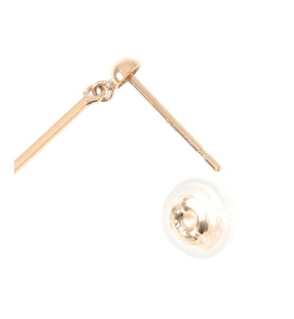  「K10・ブラックルチルクォーツ スクエアストーン ピアス(両耳)」|ピアス|