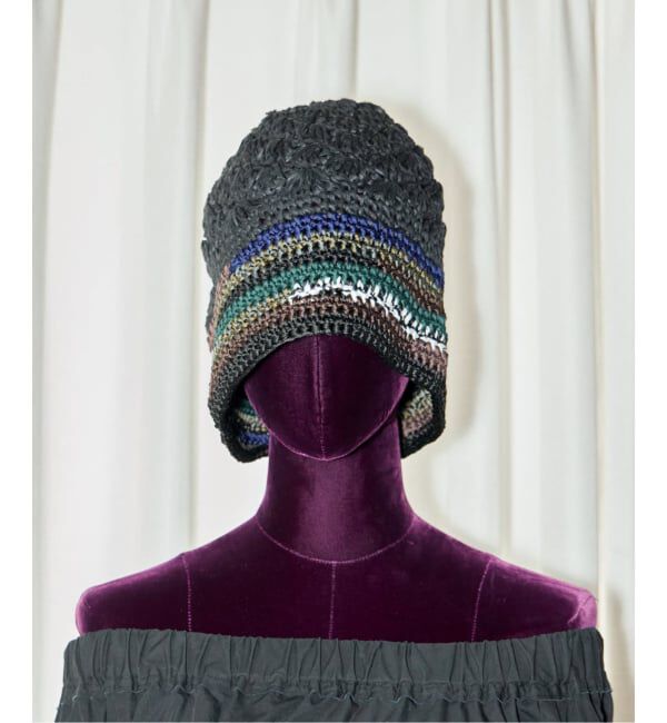  「KIJIMA TAKAYUKI HAND KNIT BEANIE WKNY261210：ニットキャップ」|ニット帽|ブラック