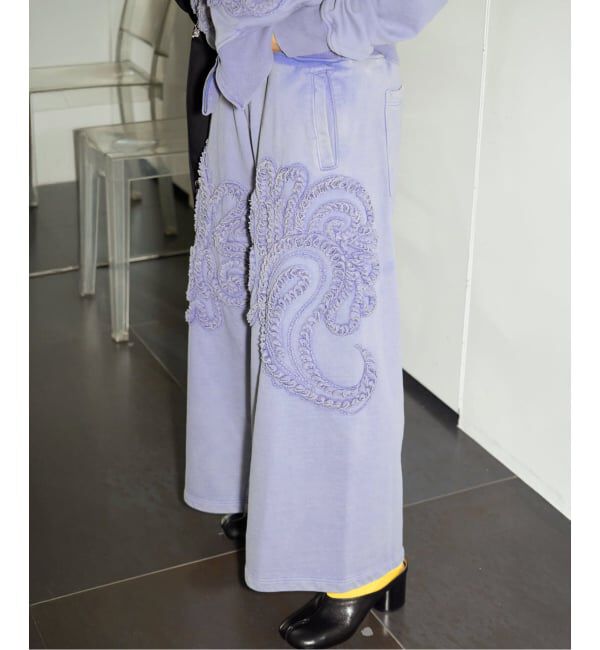 「TAAKK SCULPTURAL EMBROIDERY WIDE  PANTS TA26SS-PT070：パンツ」|その他|ブルー A