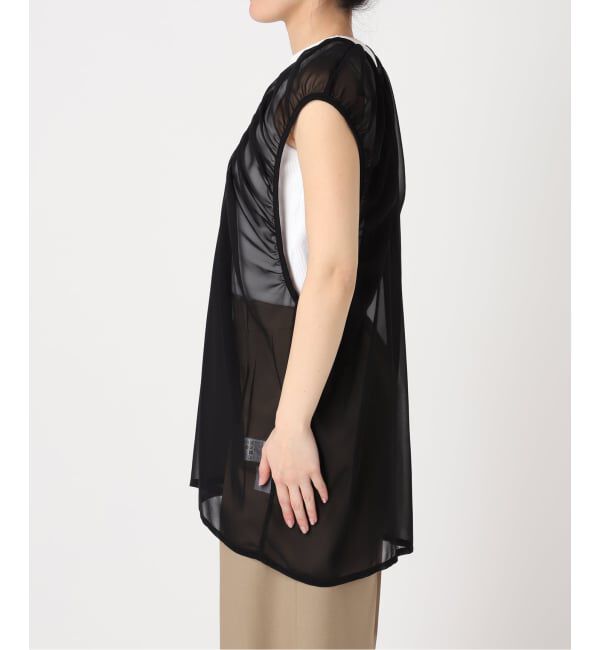  「《予約》GATHERED CHIFFON TANK：ブラウス」|シャツ・ブラウス|