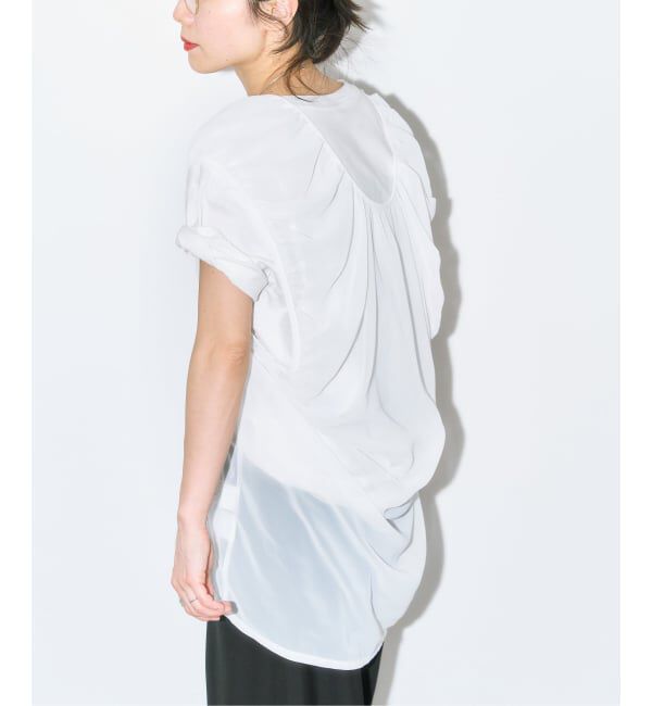  「《予約》GATHERED CHIFFON TANK：ブラウス」|シャツ・ブラウス|