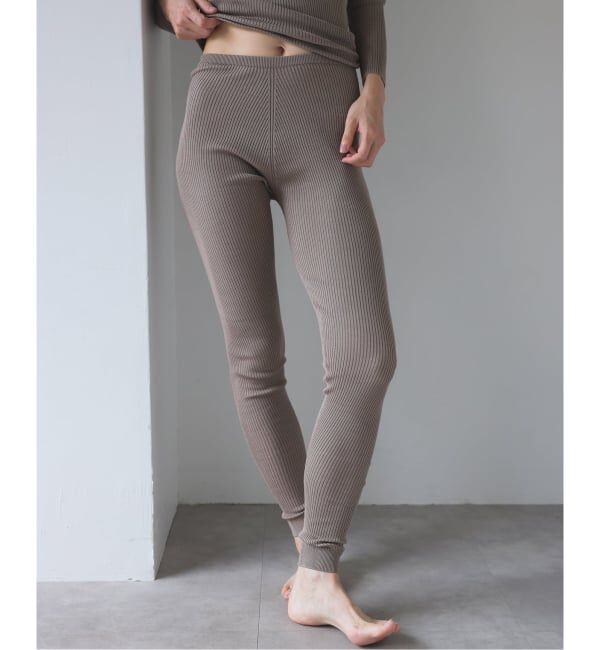 EMILYWEEK「シルク混リブレギンス」|レギンス・スパッツ|ブラウン C