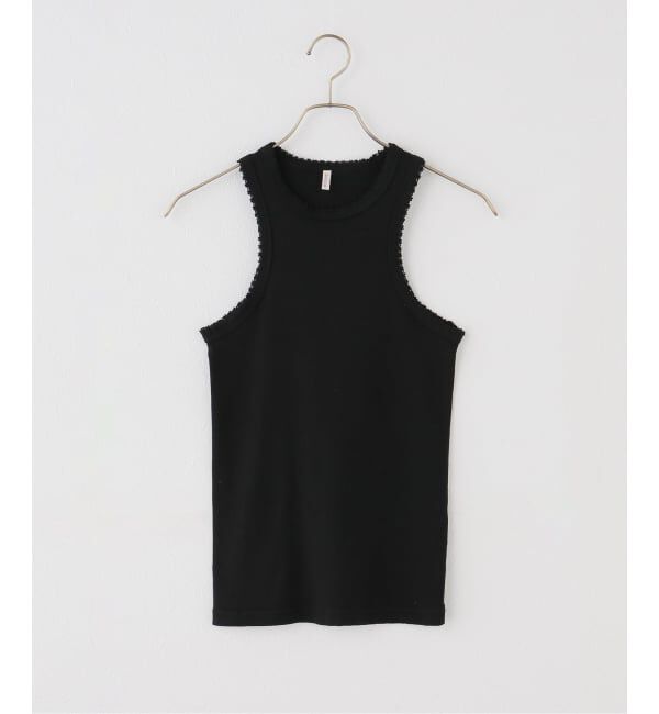 EMILYWEEK「【babaco/ババコ】Cotton/Silk Ribbed Tank Top w/Emb / BA01-CR83」|タンクトップ|ブラック