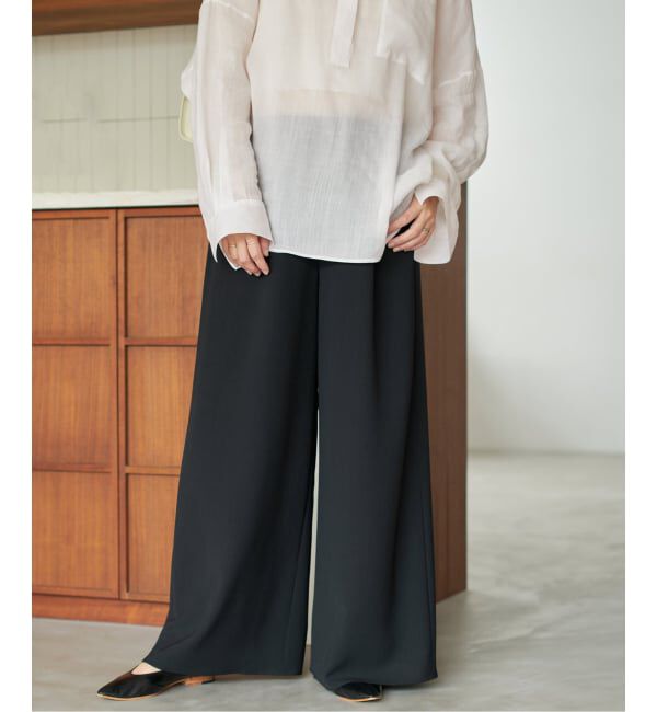 Plage「《追加》Dry Twill Relax パンツ 2」|スラックス|ブラック