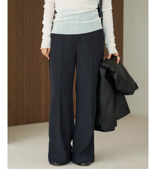 Plage「《追加》washable straight パンツ 4」|スラックス|ネイビー