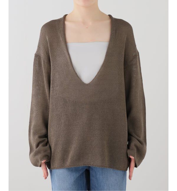 Plage「コットンリリヤーン Vプルオーバー」|ニット・セーター|