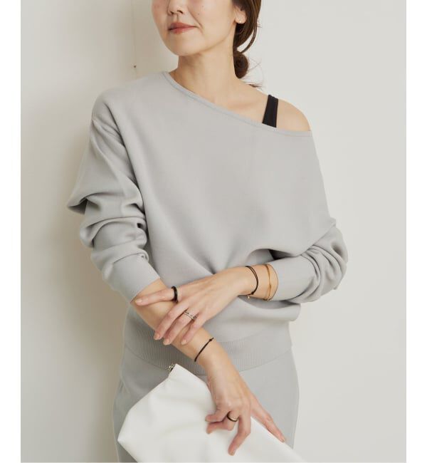 Plage「VIS/PL スムース ボートネックプルオーバー」|ニット・セーター|グレーA