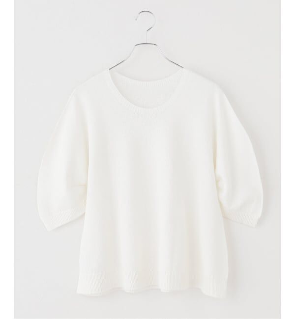 Plage「ギャザースリーブ テントライン プルオーバー」|ニット・セーター|ホワイト