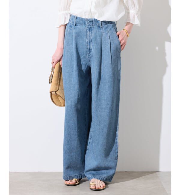 SLOBE IENA「《4サイズ展開》LEDENIM TUCK TROUSERデニム」|デニム|