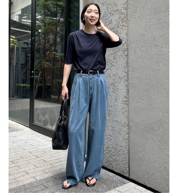 SLOBE IENA「《4サイズ展開/追加》LEDENIM TUCK TROUSERデニム」|デニム|