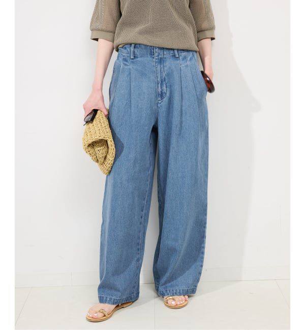 SLOBE IENA「《4サイズ展開/追加》LEDENIM TUCK TROUSERデニム」|デニム|