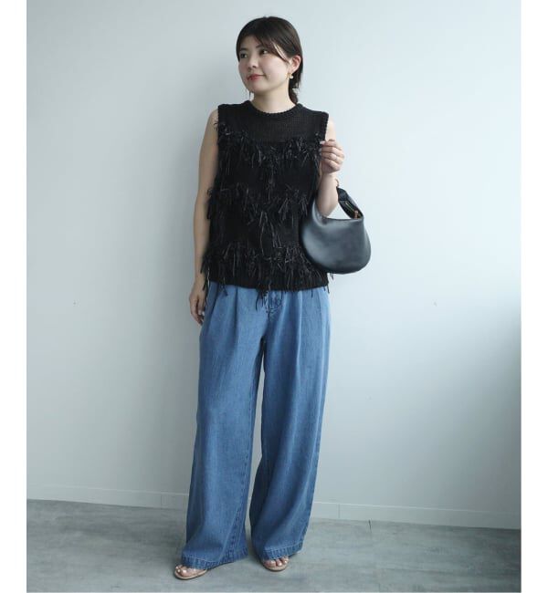 SLOBE IENA「《4サイズ展開/追加》LEDENIM TUCK TROUSERデニム」|デニム|