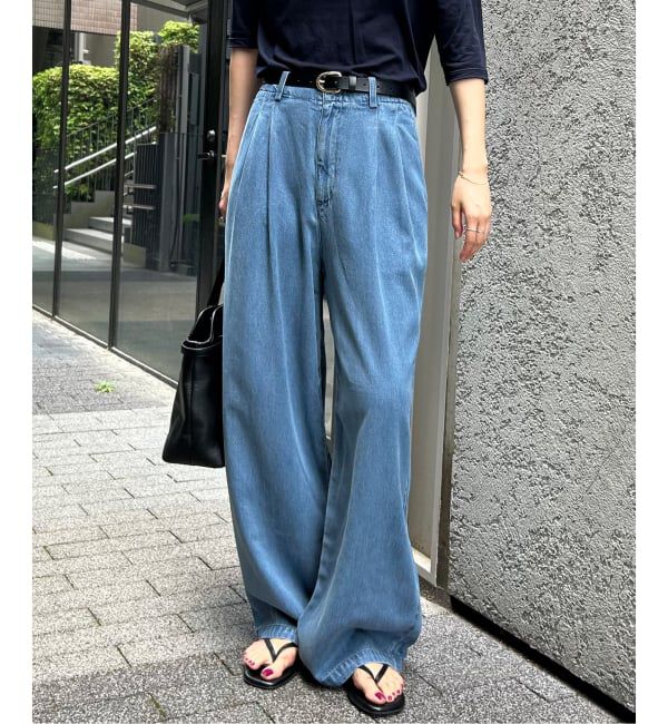 SLOBE IENA「《4サイズ展開/追加2》LEDENIM TUCK TROUSERデニム」|デニム|