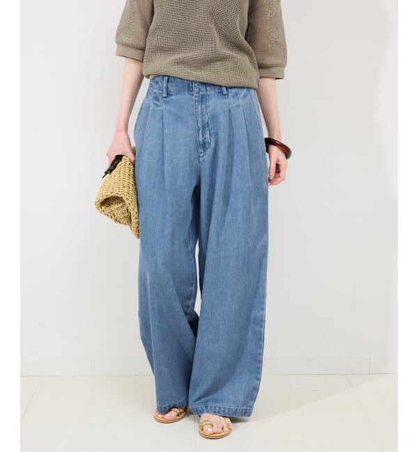 SLOBE IENA「《4サイズ展開/追加2》LEDENIM TUCK TROUSERデニム」|デニム|