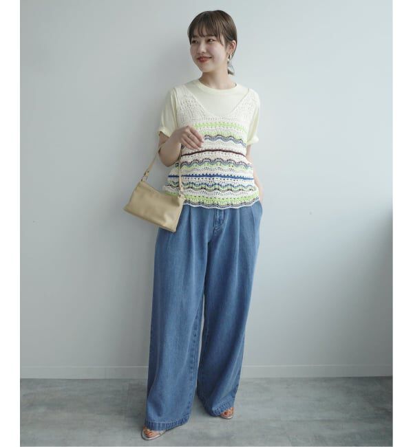 SLOBE IENA「《4サイズ展開/追加2》LEDENIM TUCK TROUSERデニム」|デニム|