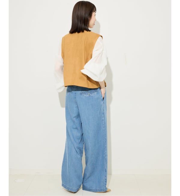 SLOBE IENA「《4サイズ展開/追加2》LEDENIM TUCK TROUSERデニム」|デニム|