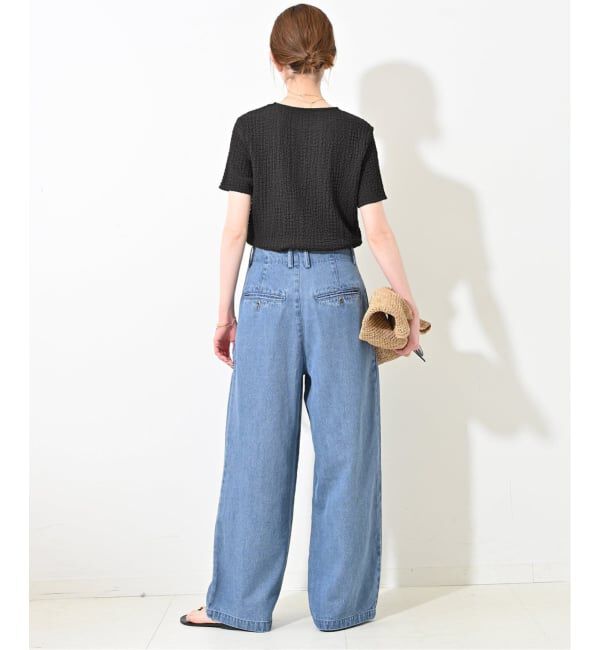 SLOBE IENA「《4サイズ展開/追加2》LEDENIM TUCK TROUSERデニム」|デニム|