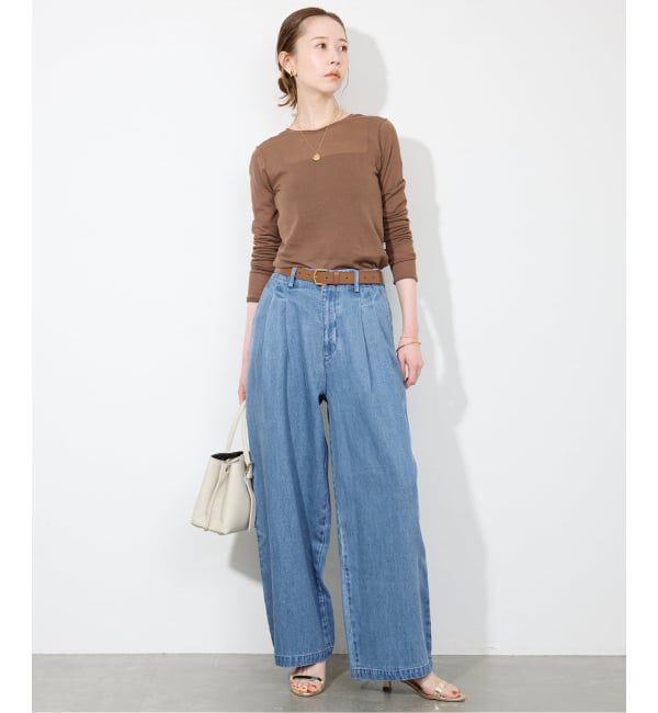 SLOBE IENA「《4サイズ展開/追加4》LEDENIM TUCK TROUSERデニム」|デニム|