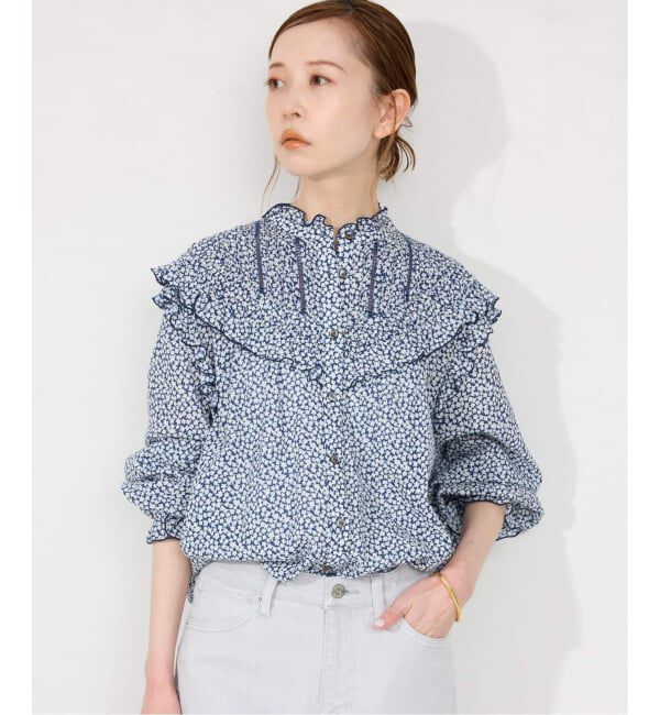 SLOBE IENA「《WEB限定/追加2》フリルピンタックブラウス」|シャツ・ブラウス|